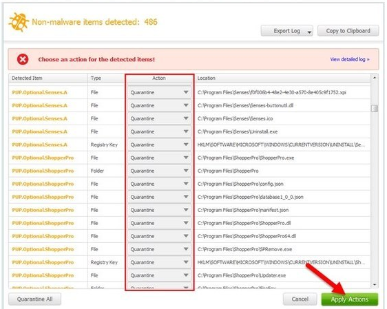 Очистка программой MalwareBytes